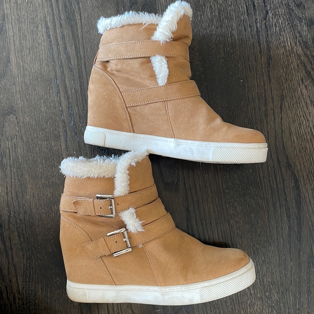 Madden Girl fur lined wedge boots